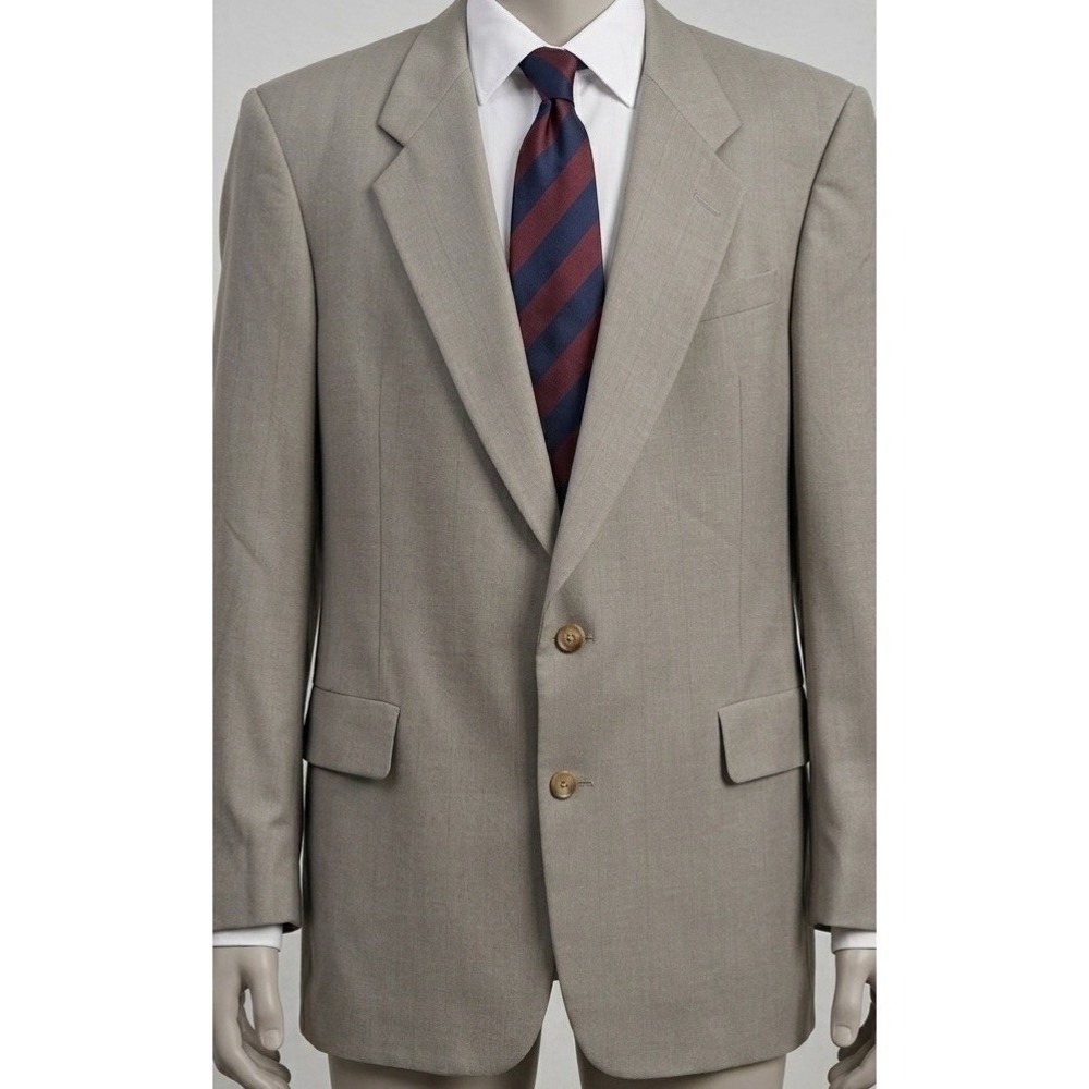 Christian Dior Monsieur Vintage Taupe Wool Blazer Suit Jacket 38R Two Button